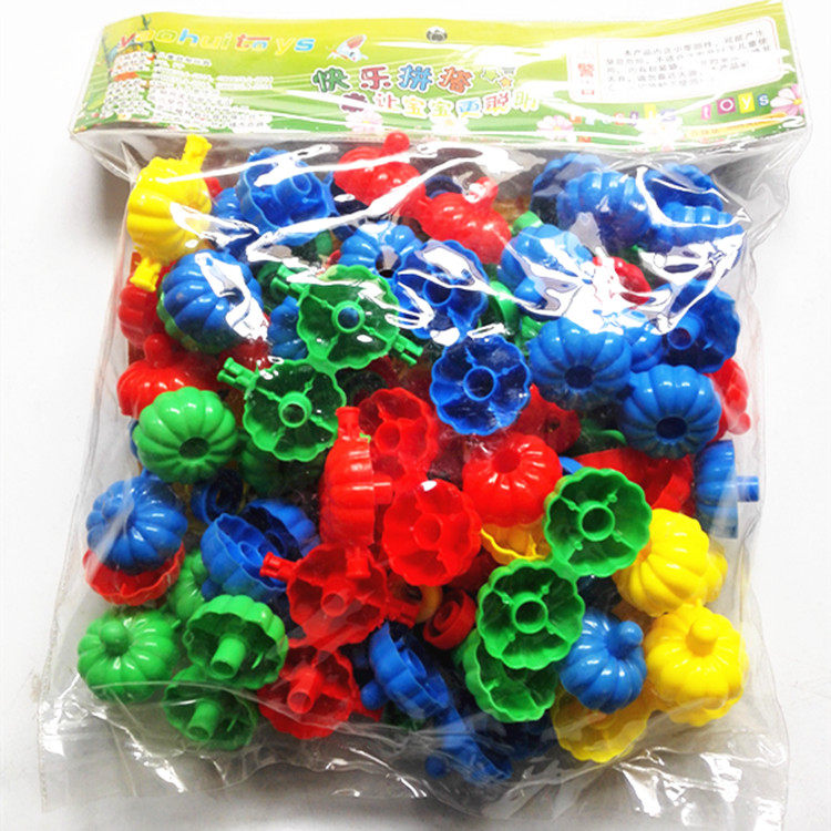 Kindergarten Desktop Early Education Puzzle Parquet Parquet of Fruit Car Pumpkin Car Building Blocks With Wheels Children Toy Gift