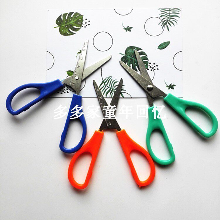 Pioneer 522 Scissors Students Handmade Scissors Platoon Cut of Carnivals Cut Children Plastic Scale Scissors