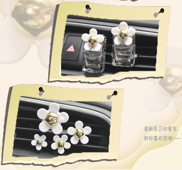 Air outlet perfume bottle empty bottle daisy car long-lasting light fragrance air conditioning aromatherapy odor removal car decoration beautiful
