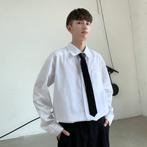 Spring white shirt mens long-sleeved slim Korean version of the youth trend handsome all-match large size casual business shirt