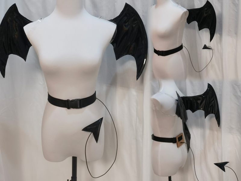 Mirror Leather Little Devil Wings Tail Cosplay Small Size Cute Stage Costume Props Mirror Leather Little Devil Wings Tail Cosplay Small Size Cute Stage Costume Props