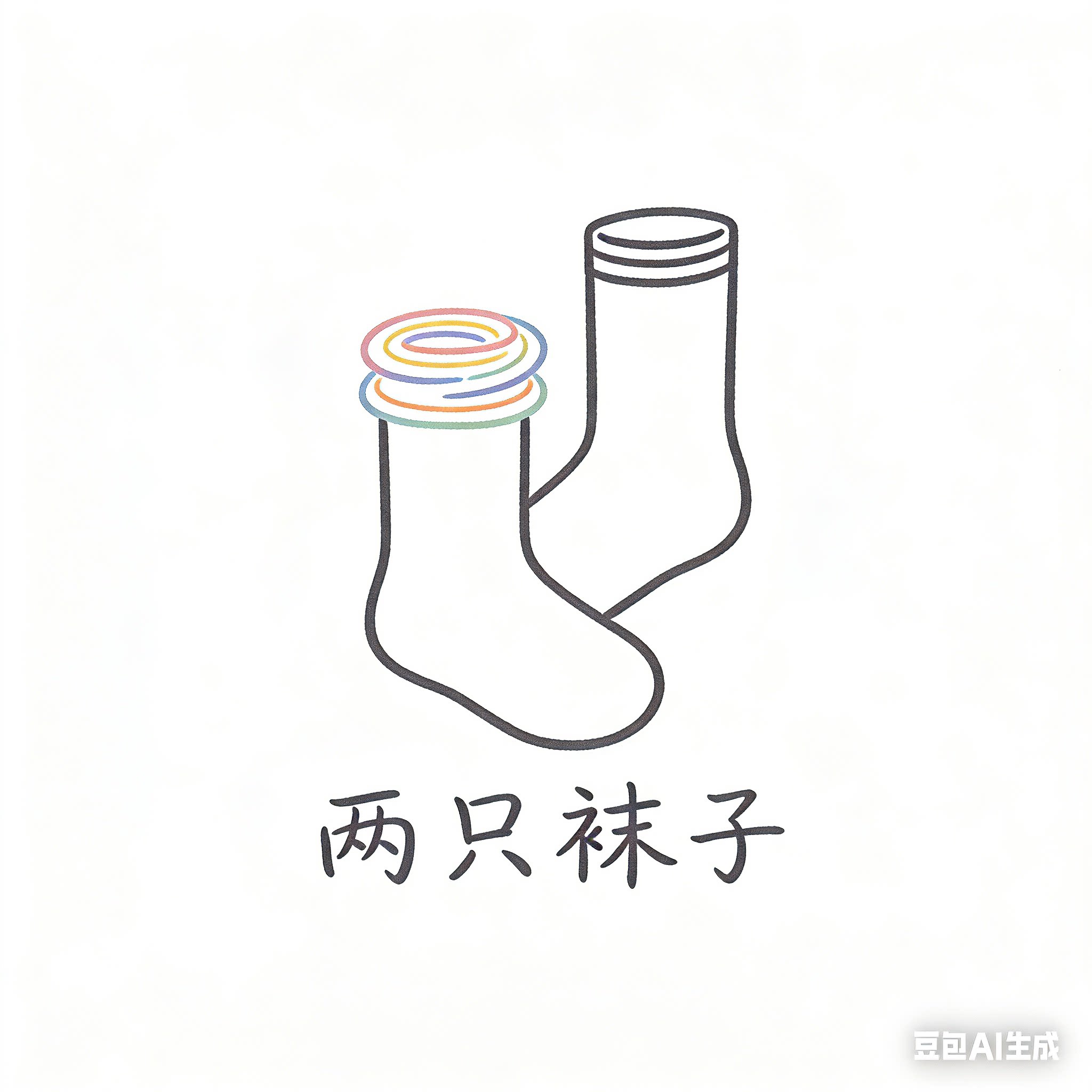WA两只袜子的LOGO