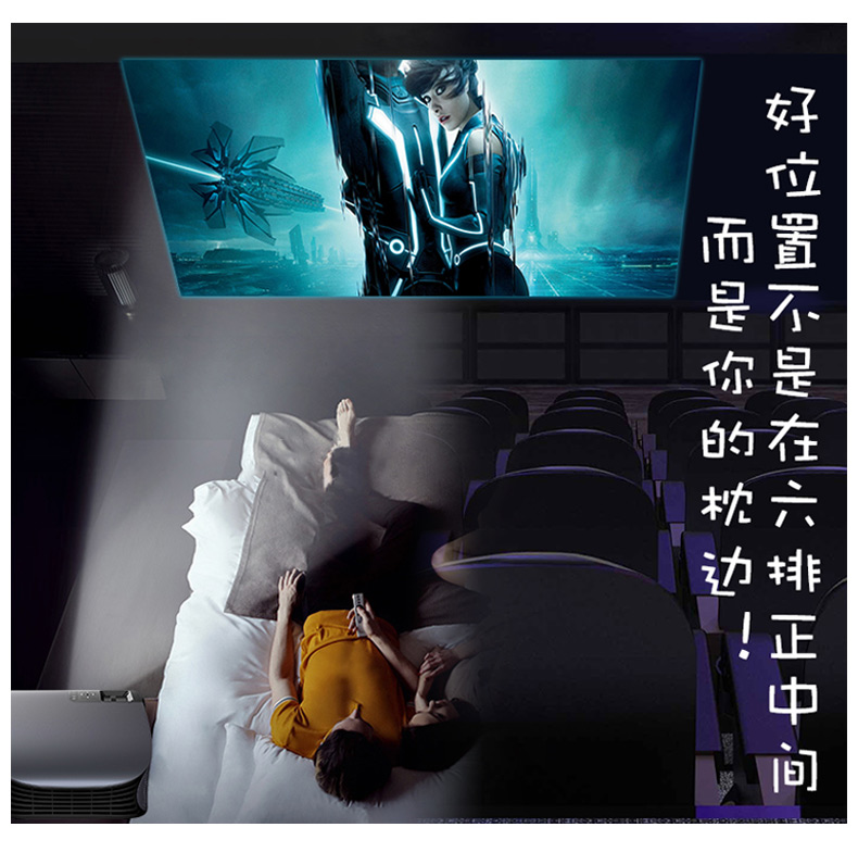 Le Jiada 2018 mới Máy chiếu văn phòng YG660 3D nhỏ HD điện thoại di động máy chiếu micro mini rạp hát tại nhà không dây wifi1080 di động Android 3D không có TV màn hình