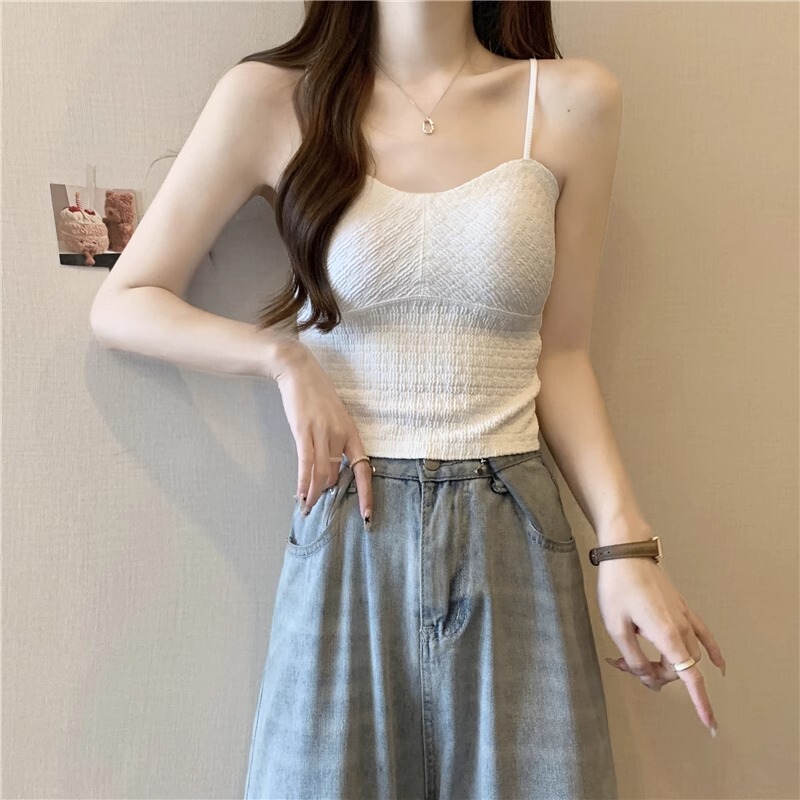 Sweet and Spicy Camisole for Women with Built-In Bra Pads, 2026 New Summer Style, French Chic Sleeveless Outerwear Top Sweet and Spicy Camisole for Women with Built-In Bra Pads, 2026 New Summer Style, French Chic Sleeveless Outerwear Top