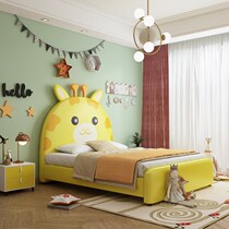 Lins wood childrens bed girl princess bed 1 5 meters boy simple single bed 1 2 meters cute deer storage small