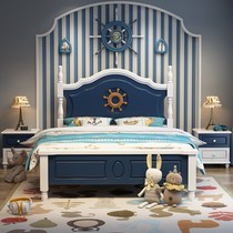 Lins wood childrens bed boy single bed 1 5 meters solid wood cartoon girl 1 2 meters princess bed simple youth