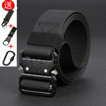 Alloy buckle tactical belt mens multi-functional military fan canvas outdoor belt special forces training nylon camouflage pants belt
