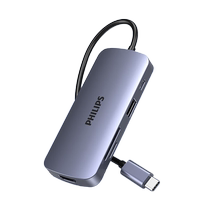 170 Philips typec expansion USB multi-interface conversion dock hub splitter PD fast charging suitable for laptops tablets mobile phones HDMI adapter Thunderbolt 3 accessories metallic paint