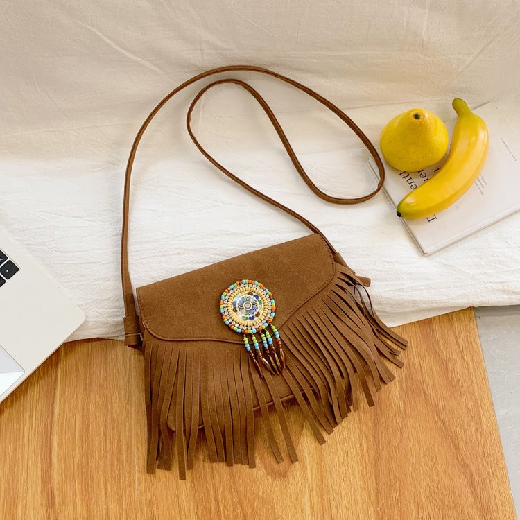Bohemian Holiday Style Tassel Bag 2026 New Ethnic Style Crossbody Bag Fresh Retro Small Bag Women's Small Square Bag Bohemian Holiday Style Tassel Bag 2026 New Ethnic Style Crossbody Bag Fresh Retro Small Bag Women's Small Square Bag
