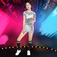 Шорты с топом на плечо [серебро]