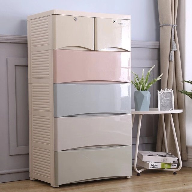 66 large thick drawer storage cabinet Children's wardrobe storage cabinet Chest of drawers Plastic baby wardrobe storage box