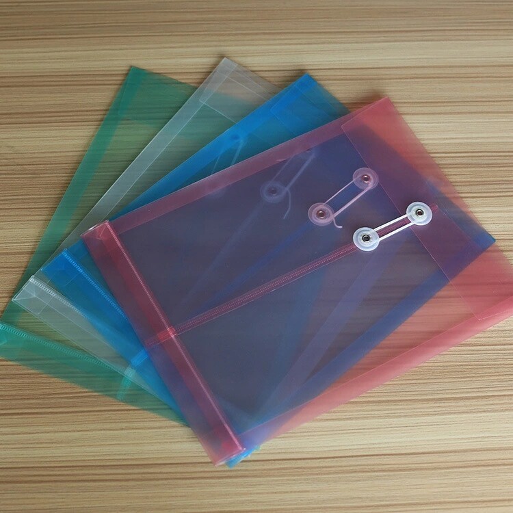 12 pp archive bag thickened transparent multicolor plastic 118 solid wire rope document kit a4 office supplies