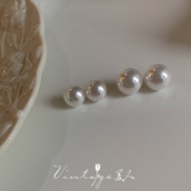 bi into a single product French classic retro gentle temperament elegant minimalist all half-round pearl earrings