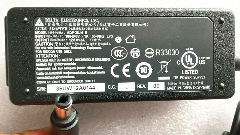 ADP-36JH original installation DELTA Teda 12V 3A 36W 36W supply adapter EADP-36D 12V 3000mA