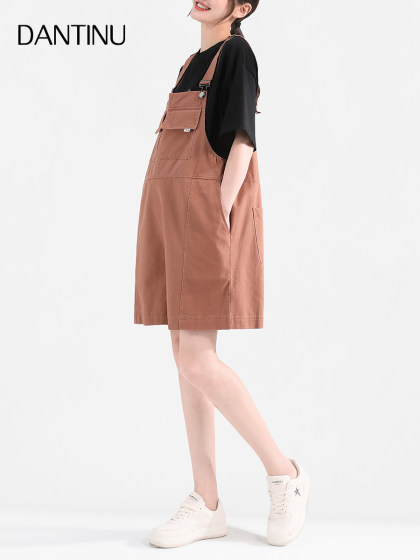 孕妇背带短裤2025新款夏装宽松时尚大码夏季薄款外穿小个子休闲裤