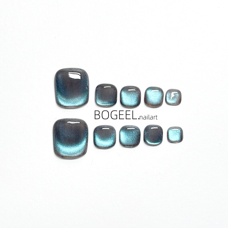 Bogeel Toenail Handmade Wearable Nails 2026 New Summer Blue Cat Eye Sparkling Manicure Foot Toenails Fake Nails Bogeel Toenail Handmade Wearable Nails 2026 New Summer Blue Cat Eye Sparkling Manicure Foot Toenails Fake Nails