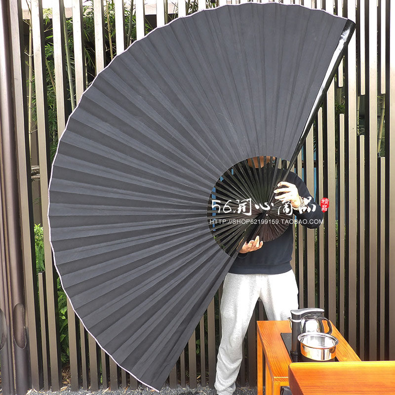 Multi-spec blank fan black oversized hanging fan decorative fan craft folding fan COS Calligraphy Signature Prop Fan