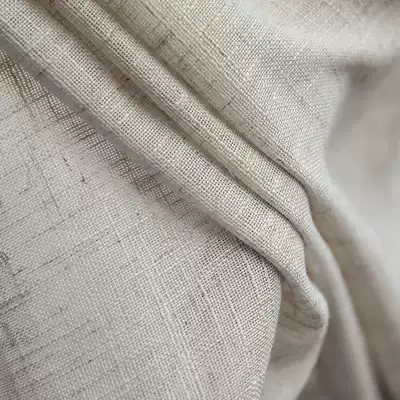 Livable impression Modern simple cotton and linen curtain Bedroom living room bay window finished product customization