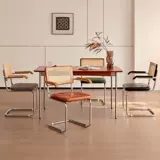 Средневековый домашний обеденный стул B & B, ретро дизайнерский стул из ротанга с подлокотниками, кафе, стиль ваби-саби, стул для отдыха и переговоров