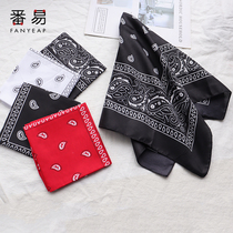 Headscarf street dance scarf womens tie hand Street collar cashew flower Tide people small hip hop hiphop hair band square scarf men