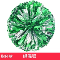 Кольцо плюс плотное зеленое смешанное серебро