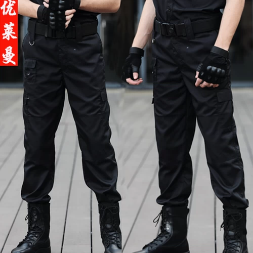 Черные осенние демисезонные штаны, флисовый износостойкий летний комбинезон, увеличенная толщина