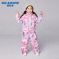 SEARIPE Snow Yipai one-piece childrens ski suit set girls outdoor windproof waterproof winter warm