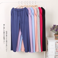 Mùa xuân và mùa thu đôi quần ngủ nữ mùa hè phương thức nhà quần cotton mỏng phần giản dị lỏng lẻo căng thể thao buổi sáng tập thể dục quần - Quần tây quần thể thao nam