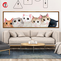Nordic style decorative painting bedroom bedside cute cartoon living room hanging painting pet modern minimalist mural