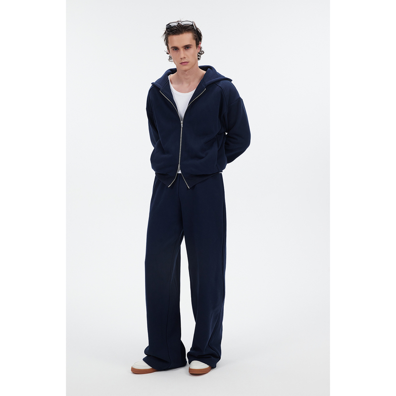Core Form Solid Color Ultra-Heavy 700g Thick Simple Texture Sweatshirt Loose Set