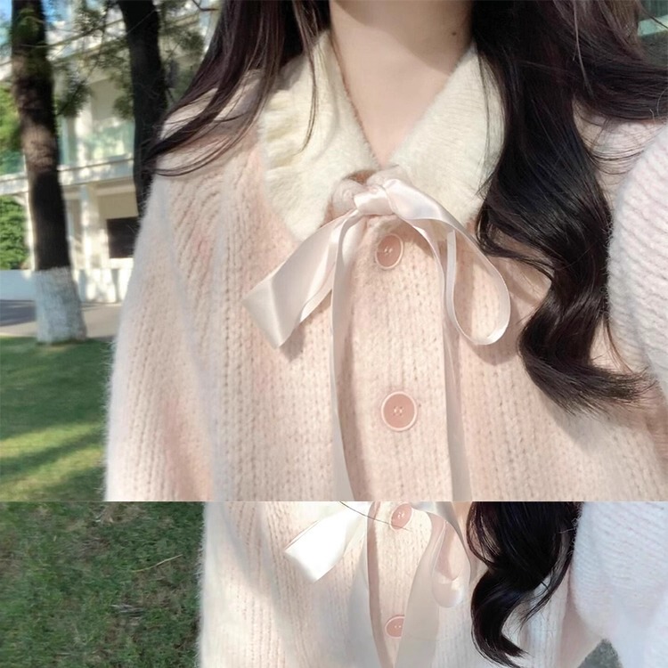 High-End Loose and Lazy Style Sweater Knitted Cardigan Jacket for Women, Pink Top, Autumn and Winter, Gentle and Beautiful Knitwear High-End Loose and Lazy Style Sweater Knitted Cardigan Jacket for Women, Pink Top, Autumn and Winter, Gentle and Beautiful Knitwear
