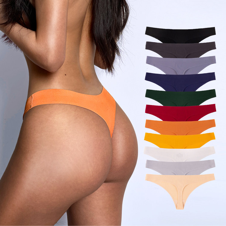Multi-color minimalist ice silk one-piece type Tiny pants sexy European and American sports fitness big code fat mm ladies tpants-Taobao