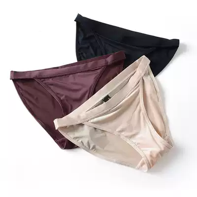 European and American low waist Ice Silk women's underwear sexy simple hip bag breifs comfortable breathable simple basic shorts