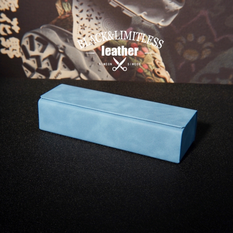 Business Casual and Stylish Square Leather Eyeglass Case, Optical Sheepskin Pattern Handmade Case, Fresh and Pressure-Resistant Myopia Storage Box
