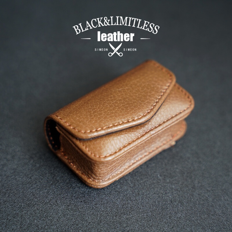 Genuine Leather Glasses Case, Foldable Reading Glasses Case, Can Be Worn with a Belt, Waist Bag, Men's Soft Cowhide Portable Eyewear Case
