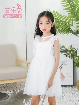 Girls short sleeve dress Summer 2020 new white gauze skirt children's dress Korean children's dress girl princess dress
