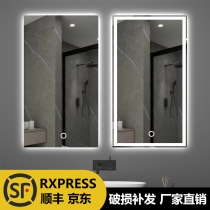 Smart bathroom mirror square right-angle wall-mounted bathroom mirror vertical anti-fog with light LED mirror wall-mounted