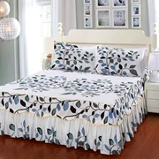 Váy ngủ Qi Qi quilt bốn mảnh phù hợp với phiên bản Hàn Quốc đôi mùa xuân 1.51.82.022.2 m