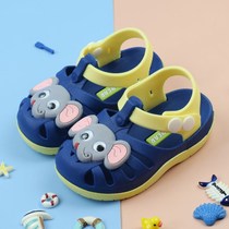Children Baotou sandals men and women rubber plastic waterproof non-slip soft bottom fat footed boy boy toddler baby learn step 