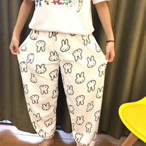 Autumn and winter flannel simple cartoon loose casual uniform size home pants warm lazy pajamas