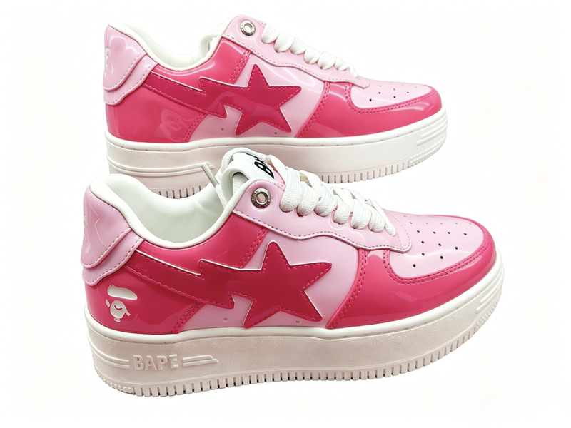 Bape Sta Icon Men's and Women's Shoes Autumn and Winter Star-Marked Two-Color Patent Leather Patchwork Casual Shoes 191308N Bape Sta Icon Men's and Women's Shoes Autumn and Winter Star-Marked Two-Color Patent Leather Patchwork Casual Shoes 191308N