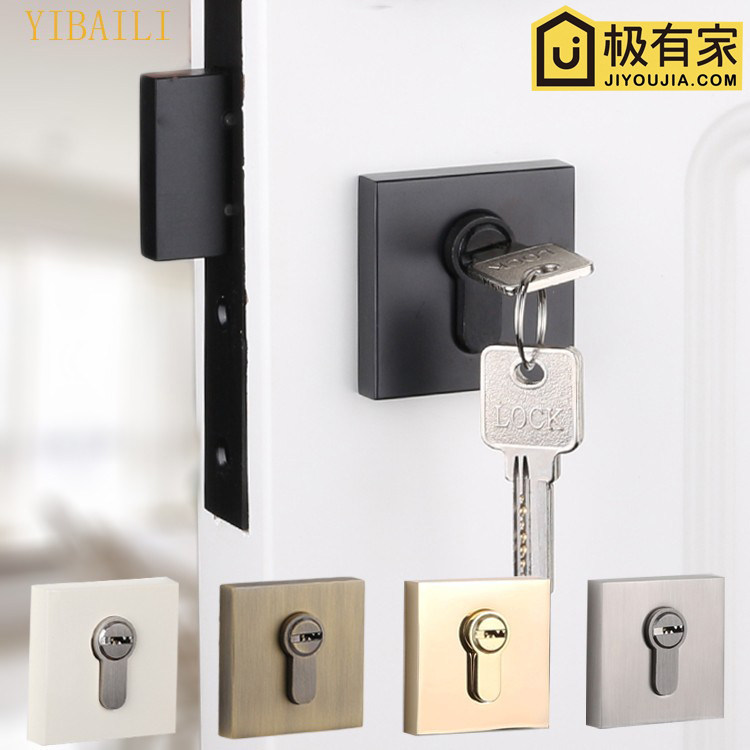 Black auxiliary lock lock bronze single-sided lock golden channel lock fire door lock no handle lock invisible door lock