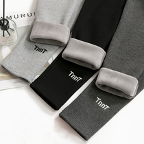 Glint Thickened Autumn Winter Pure Cotton Beating Underpants Woman External Wear Slim Grey Big Code Thread Tight Fit Pure Cotton Warm Cotton Trousers