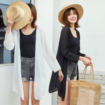 Summer new snow-spinning sunscreen woman seaside holiday Korean version with long thin jacket beach air conditioning cardiovert size