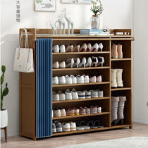 Wood Shoe Rack Plus High Shoe Cabinet Solid Wood Multilayer Entrance Door Simple Doorway Wood Small Day Style White Slim