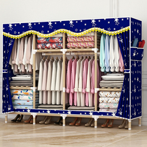 Simple wardrobe cloth wardrobe wooden curtain with zipper home bedroom 2021 New one meter wide and small