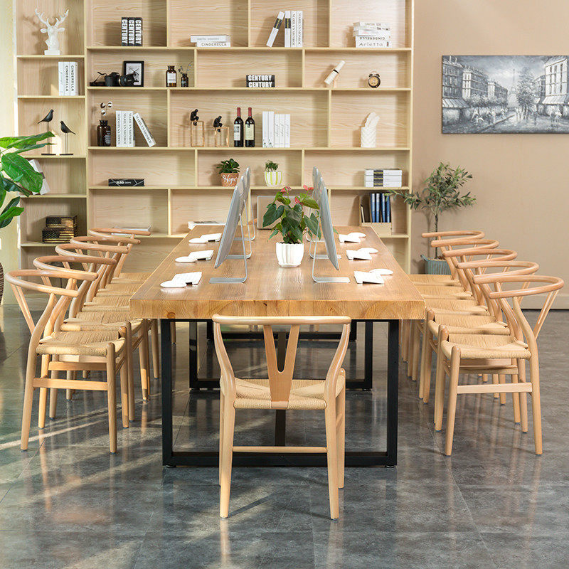 Multi-person desk small meeting table 6 people small company staff fashion iron art multi-person position 4-person desktop computer desk