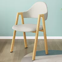 Стул А-образной формы из светло-белой ткани с текстурой светлого дерева [самый высокий объем продаж], начиная с одного комплекта (единая цена)