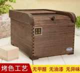 Рисовая бочка из цельного дерева, ящик для хранения риса, защищенный от насекомых, герметичный, маленький, 10 кг, небольшой резервуар для риса, бытовой, 50, 30, 20 кошек