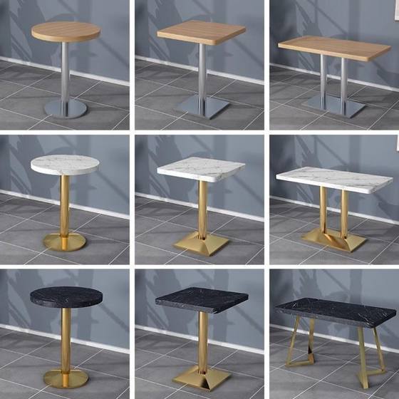 단단한 나무 패스트 푸드 테이블 스낵 바 카페 밀크티 버거 가게 레스토랑 조합 테이블과 의자 간단한 작은 원형 사각형 테이블 상업용